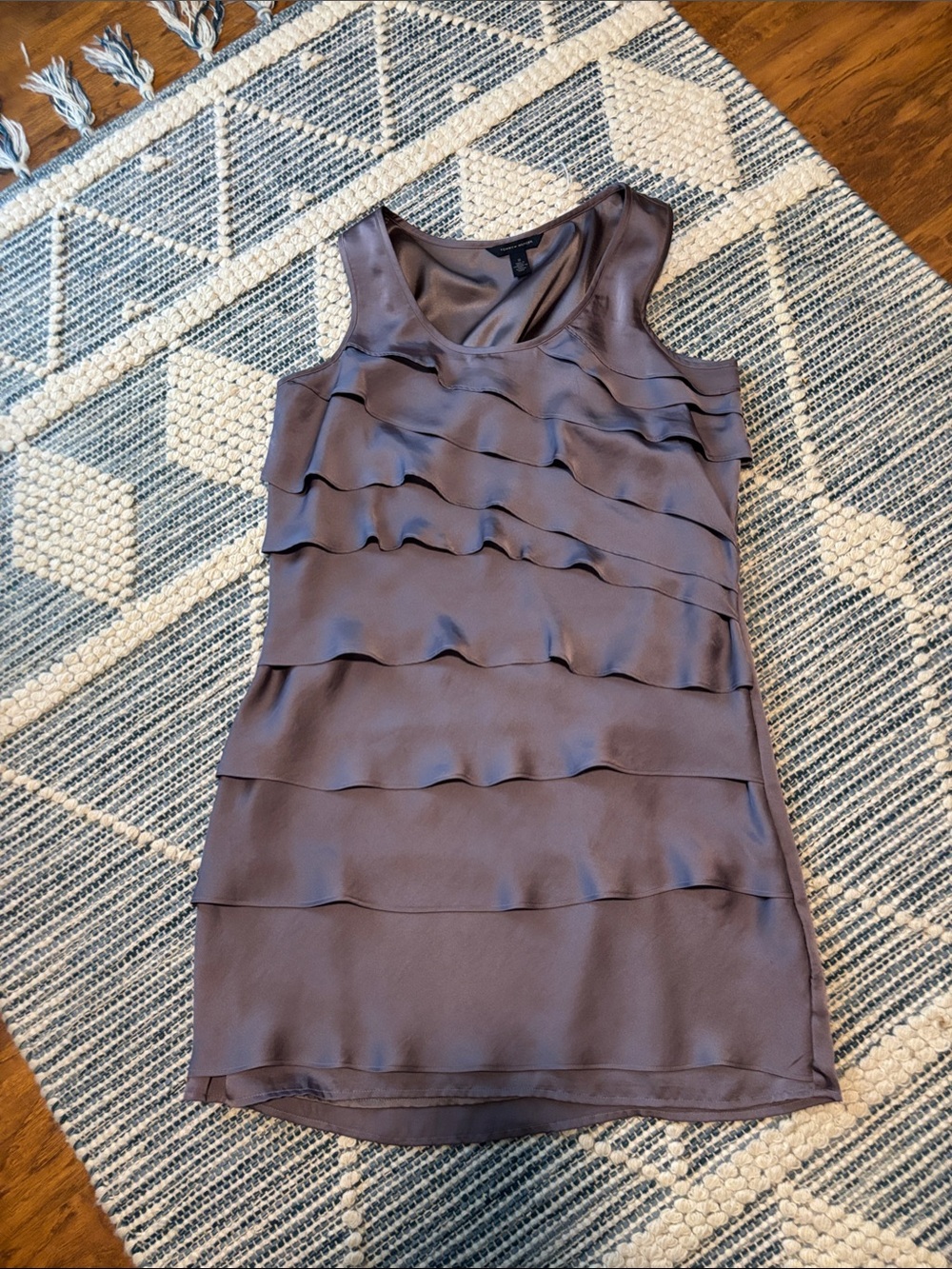 Tommy Hilfiger Sleeveless Ruffles Mini Dress in Light purple. Sassy light  easy